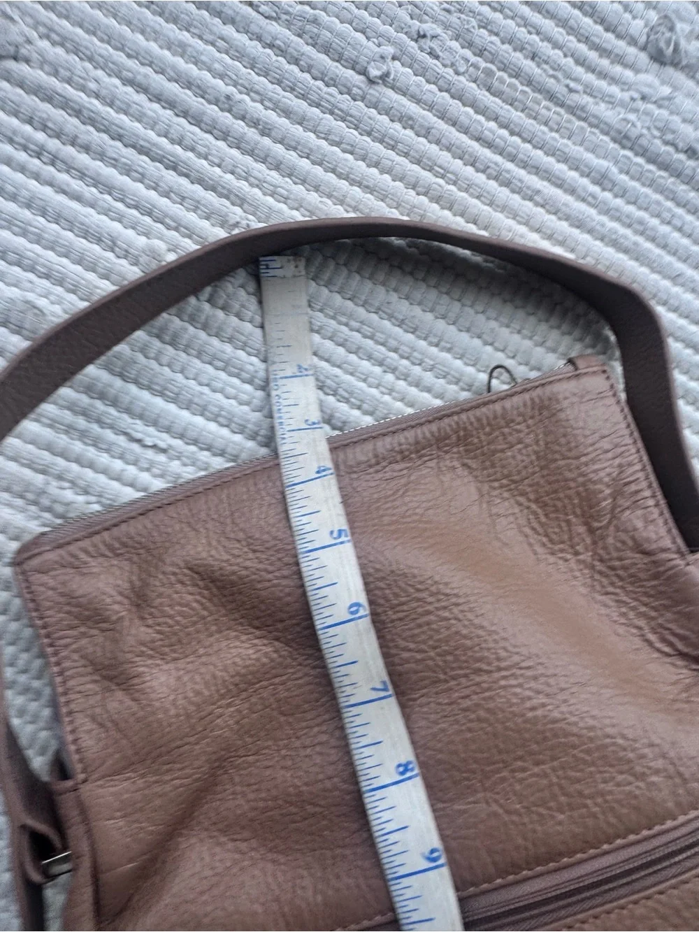 Sondra Roberts Genuine Leather Taupe Hobo Shoulder Bag Slouchy Minimalist
